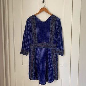 Patterned madewell silk shift dress women’s M